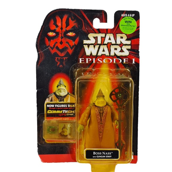 Hasbro Other - Star Wars Episode I Boss Nass 3.75 Inch Action Figure w/Staff Comm-Tech Hasbro